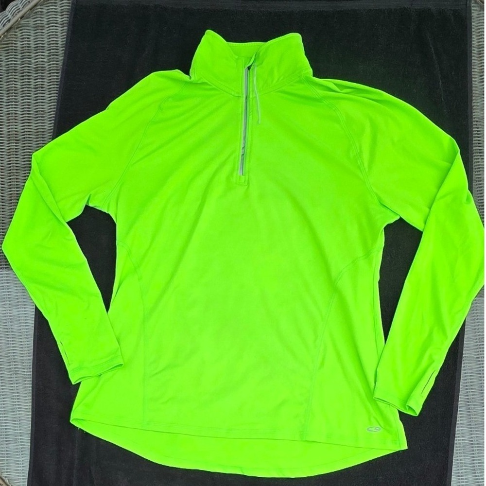 C9 Champion XL Neon Green Quarter Zip Pullover Duo Dry PLUS Thumbhole V9490-K78